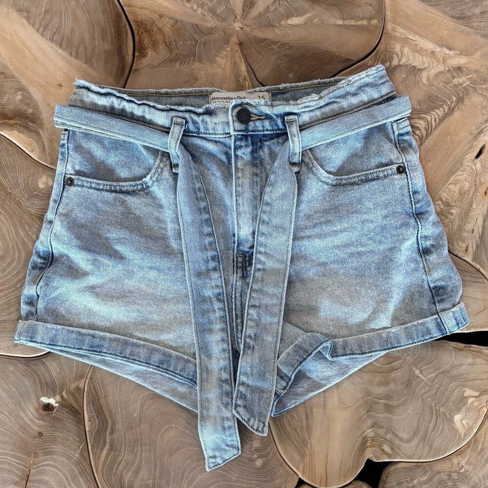 Abercrombie & Fitch High Rise Belted Denim Shorts | Size 25/0R | Women's Casual